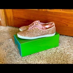 Keds Kate spade edition rose gold sparkle shoes